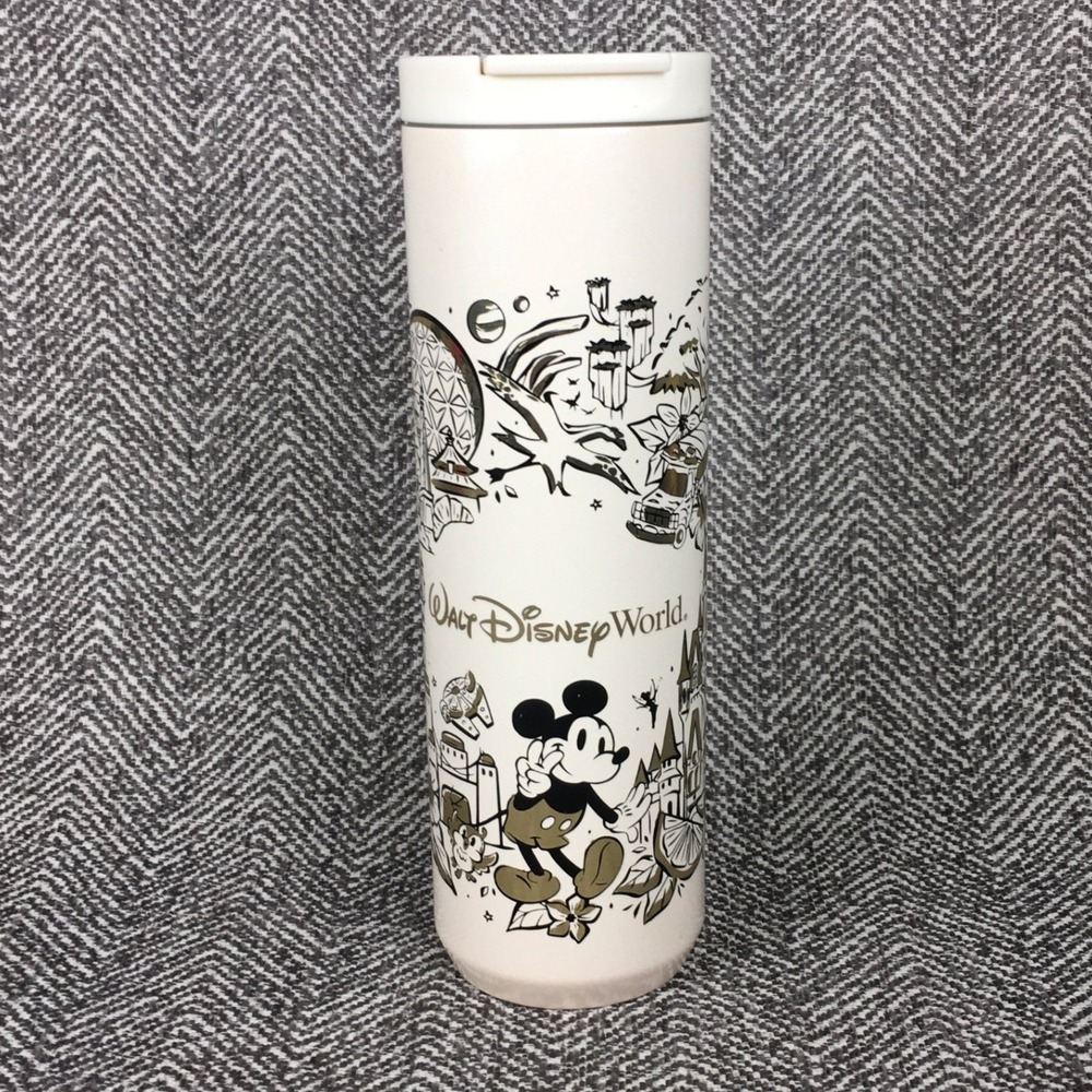 Starbucks Walt Disney World Cream Gold 16oz Stainless Steel Tumbler